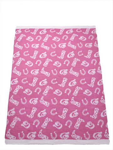 Soft Western Cowboy Print Throw Blanket