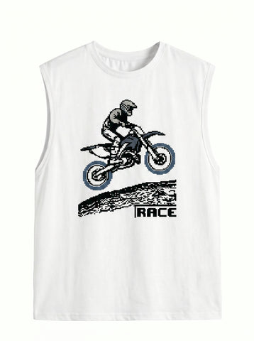 Graphic Print Muscle Tank Top