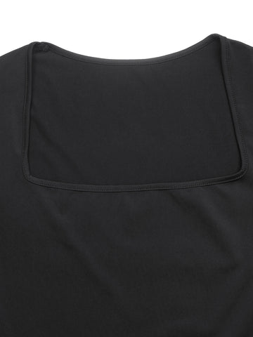 Long Sleeve Square Neck Bubble Dress