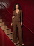 Ribbed Wrap Waist Pant Set