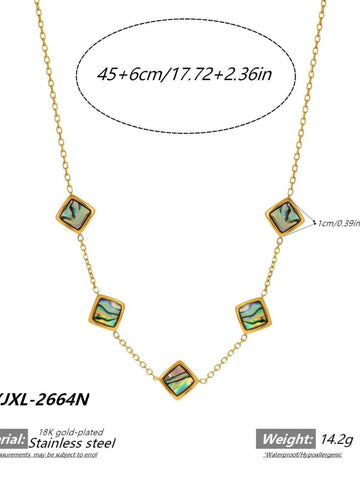 Waterproof Abalone Shell Gold Necklace