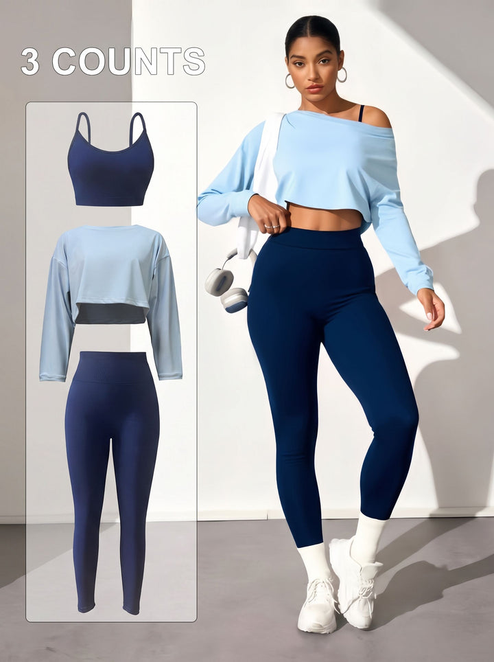 Seamless Crop Top Legging Workout 2 Piece Set