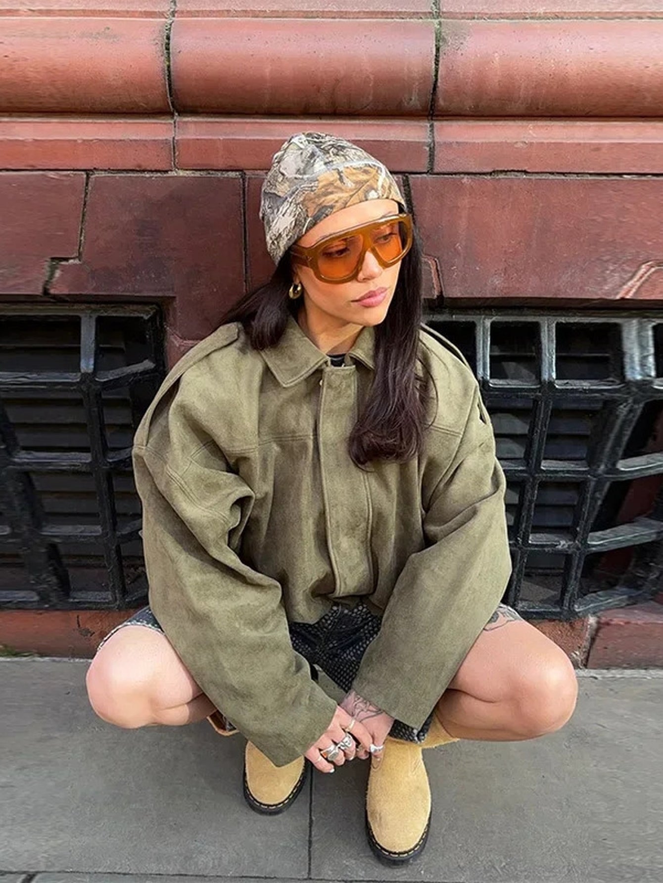 Oversized Suede Bubble Hem Jacket