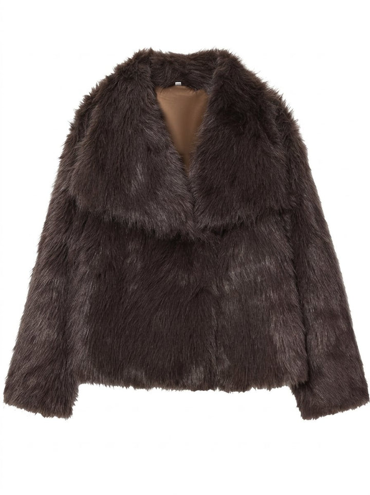 Luxurious Cropped Faux Fur Coat