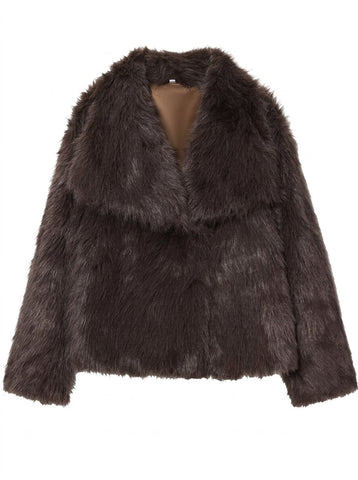 Luxurious Cropped Faux Fur Coat