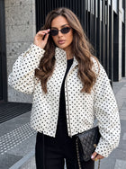 Oversized Polka Dot Zip Up Jacket