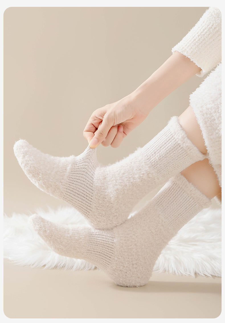 Cozy Fuzzy Plush Crew Socks