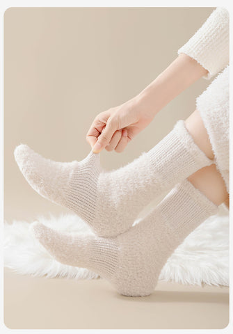 Cozy Fuzzy Plush Crew Socks