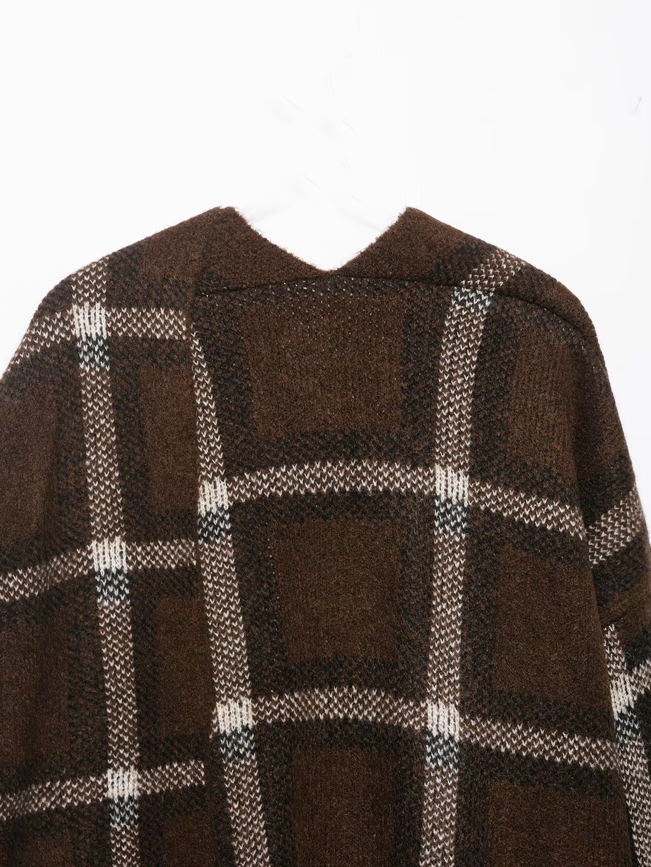 Cozy Plaid Oversized Knit Cardigan