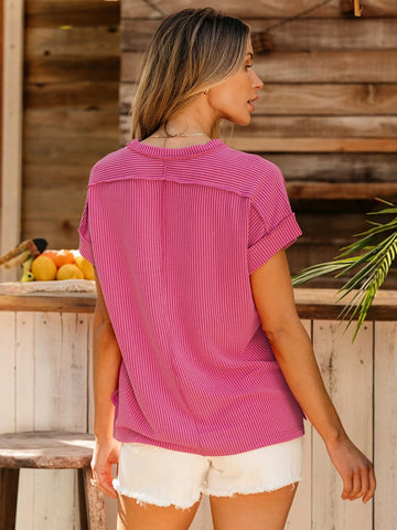 Loose Ribbed T-Shirt