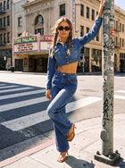 Pearl Embellished High Waisted Jeans