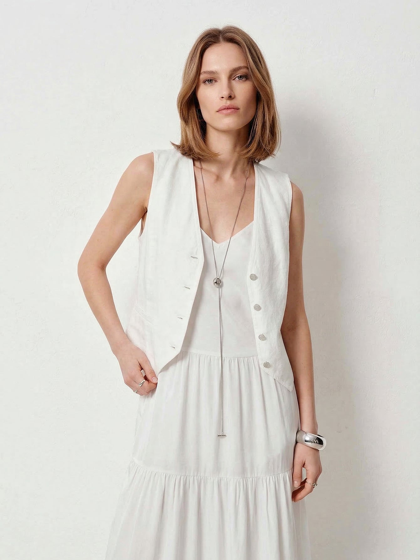 Linen Cotton Short Waistcoat