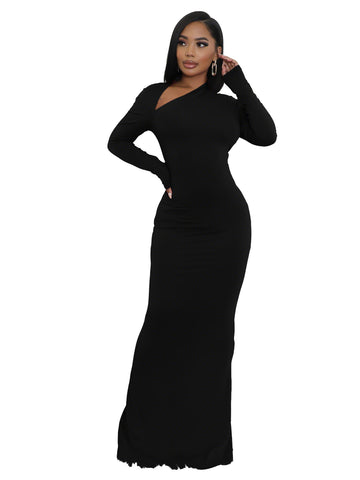 Cut Out One Shoulder Maxi Dress