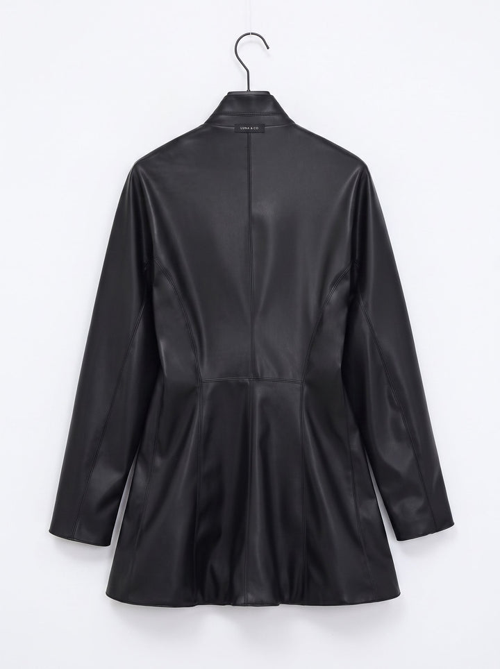 Tailored Faux Leather Blazer Jacket