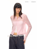Sheer Cropped Cable Knit Cardigan
