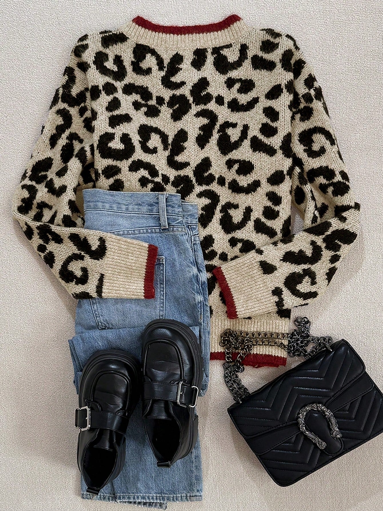 Cozy Leopard Print Knit Cardigan