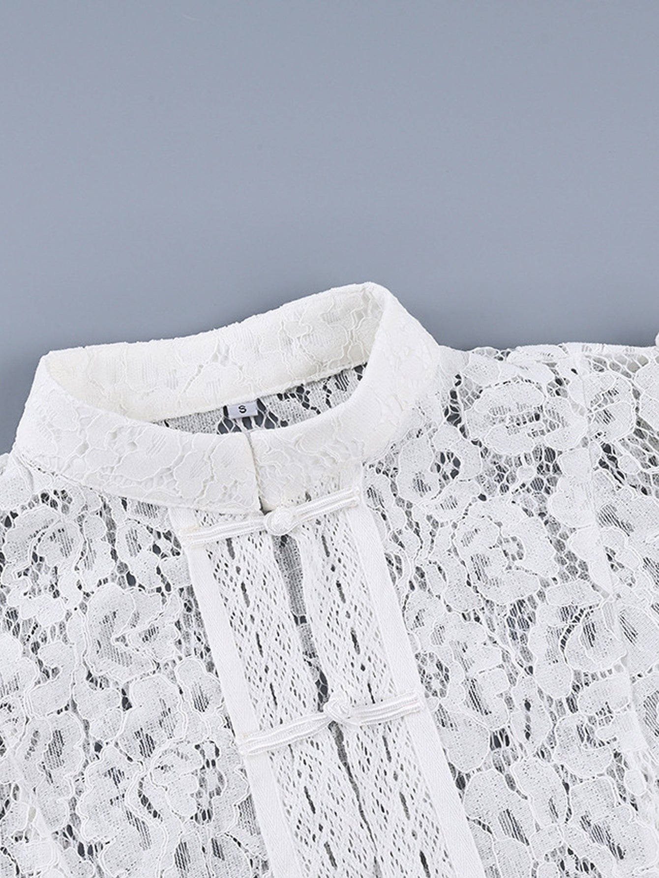 Elegant Floral Lace Button Down Shirt