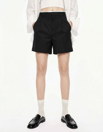 Logo Waistband Wool Shorts