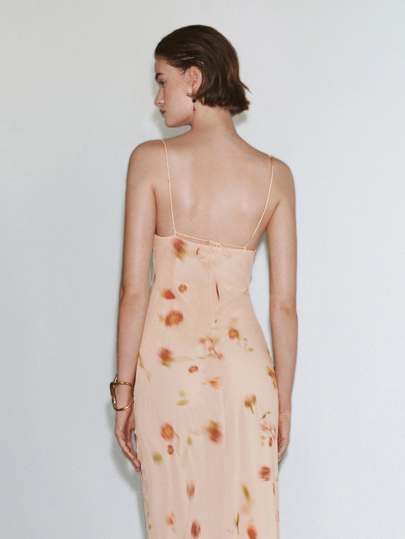 Urban Revivo Cami Skinny-Fit Dresses-Peach