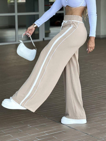 High Waisted Side Stripe Pants