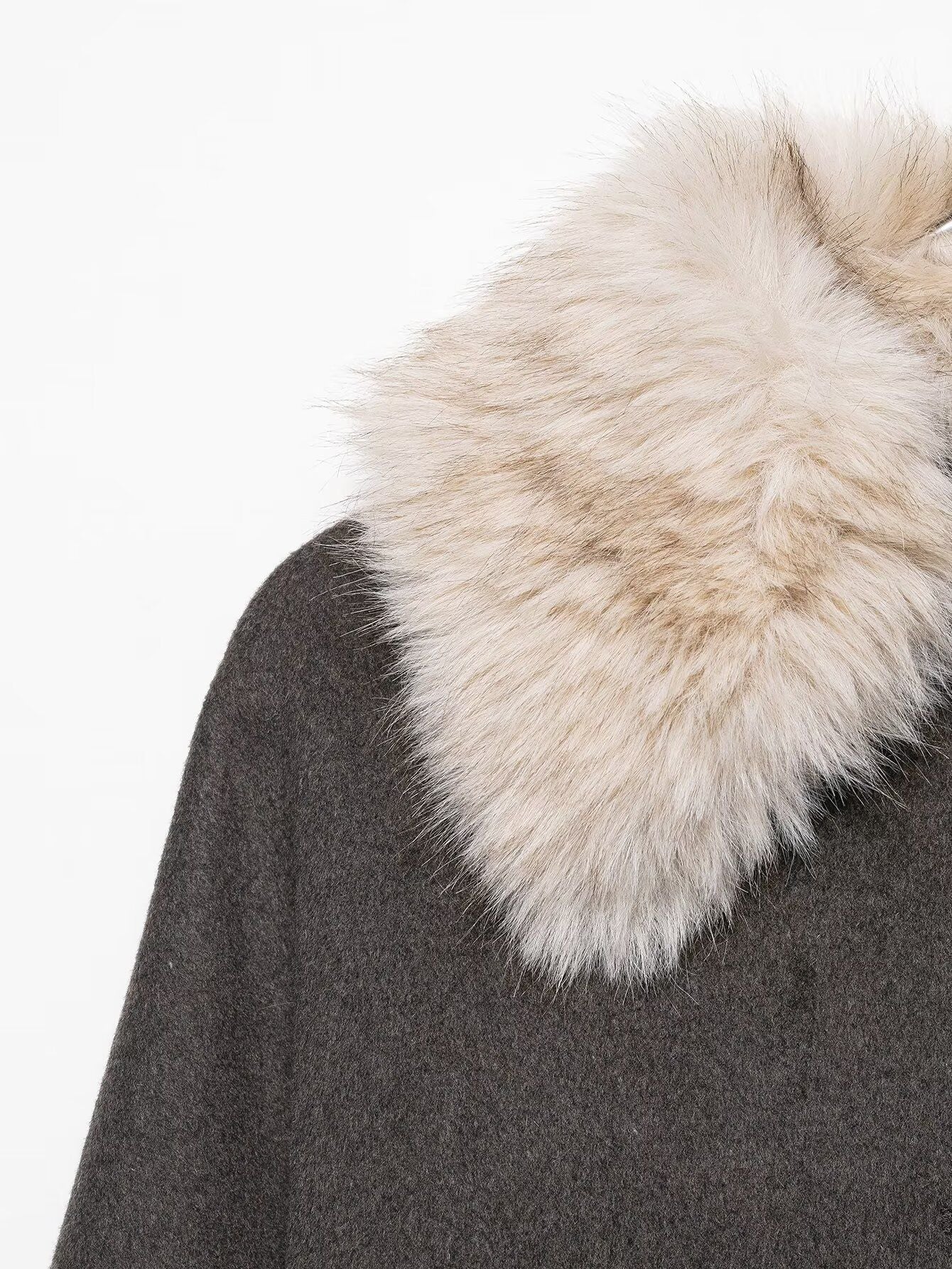 Cozy Faux Fur Collar Wool Coat