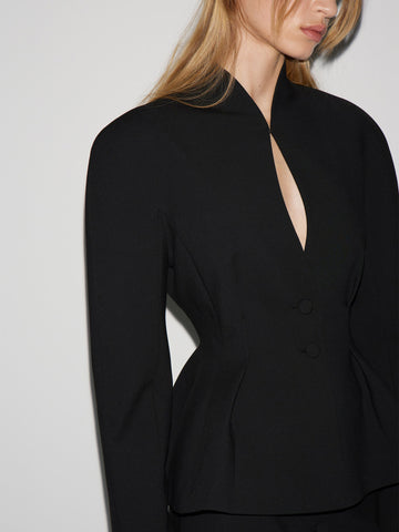 Tailored Peplum Waist Blazer Jacket