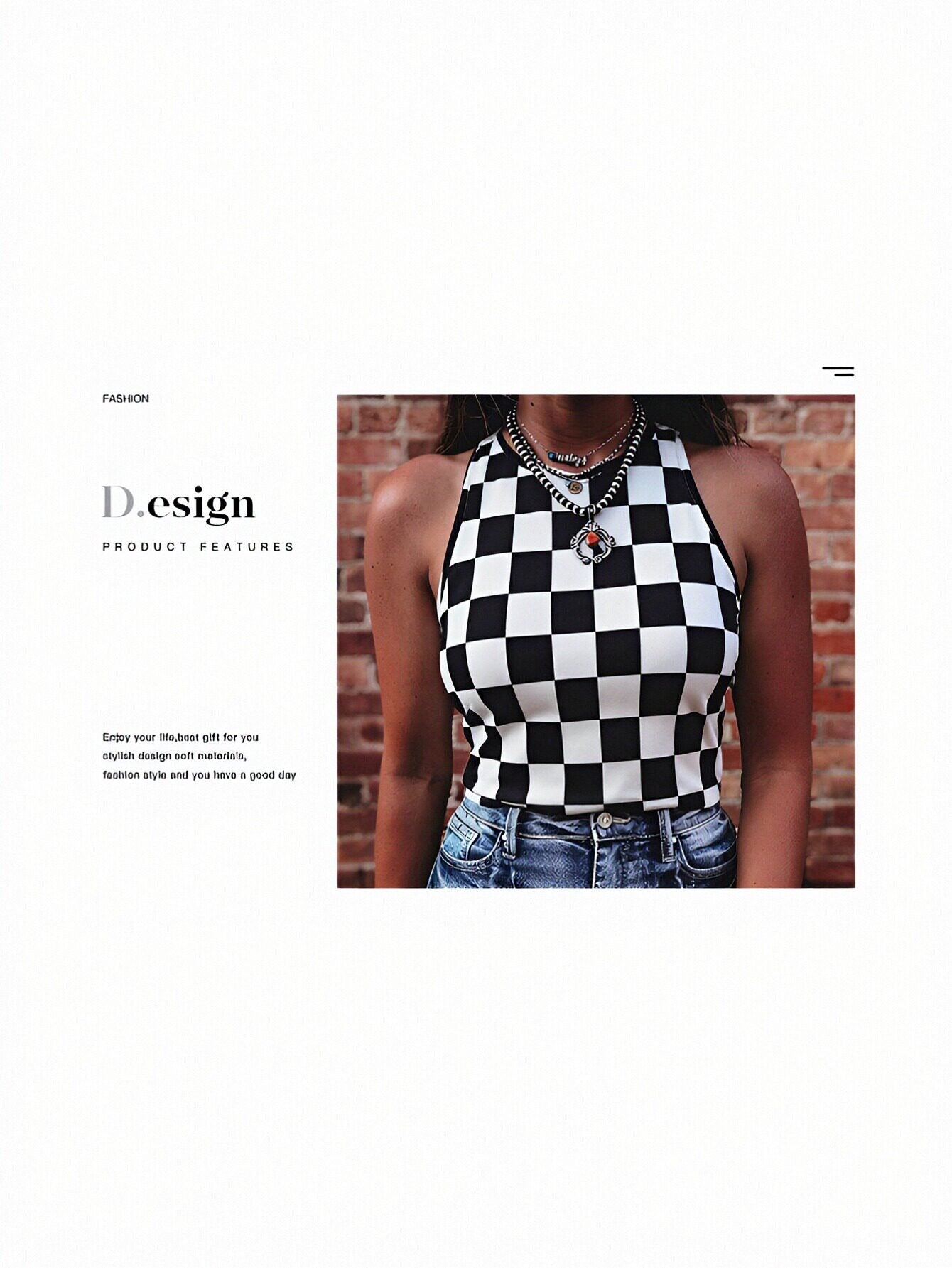 Checkered Sleeveless Tank