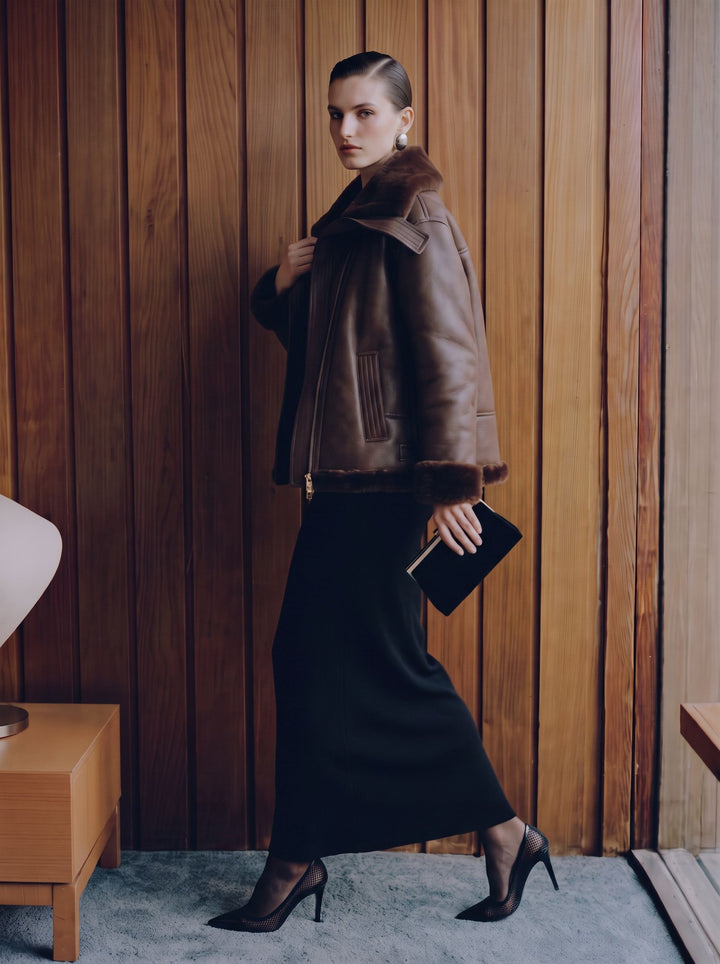 Oversized Faux Shearling Lined Jacket