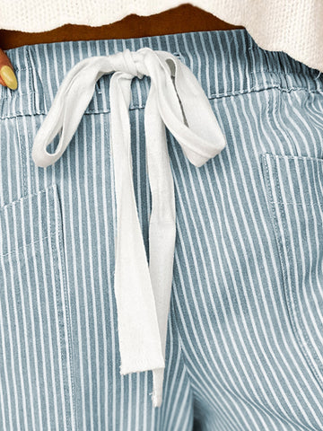 Vertical Stripe High Waisted Pants