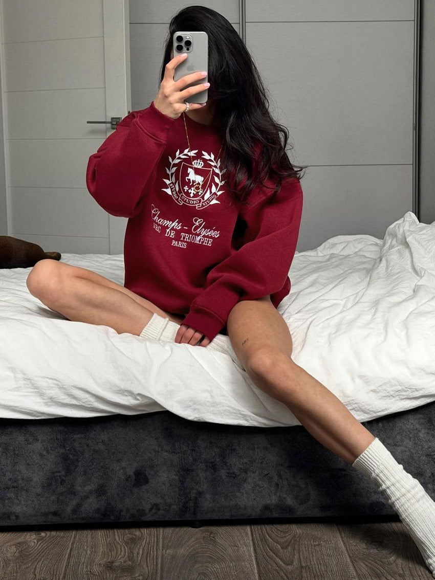 Oversized Graphic Printed Crewneck Sweatshirt