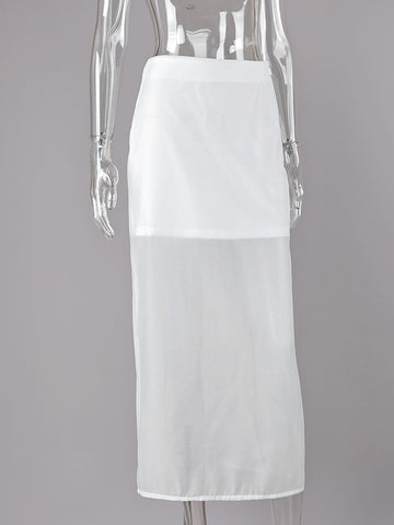 Sheer Layered Midi Skirt