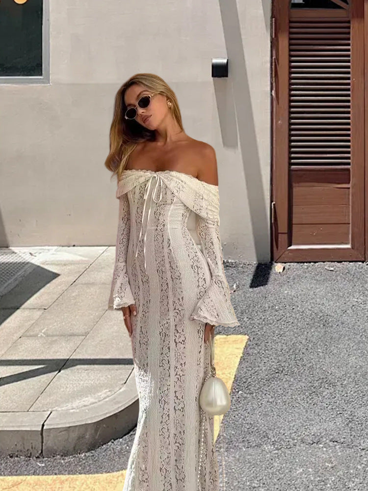 Off The Shoulder Lace Mini Dress