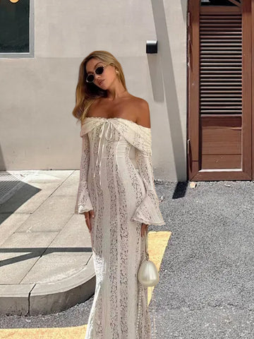 Off The Shoulder Lace Mini Dress