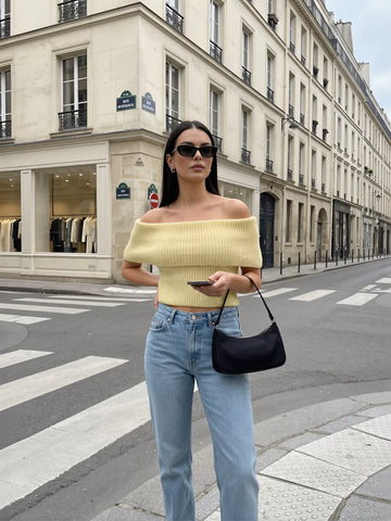 Off The Shoulder Ribbed Sweater