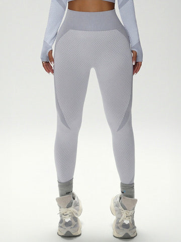 Side-Stripe High-Waisted Sporty Yoga Pants-Multicolor