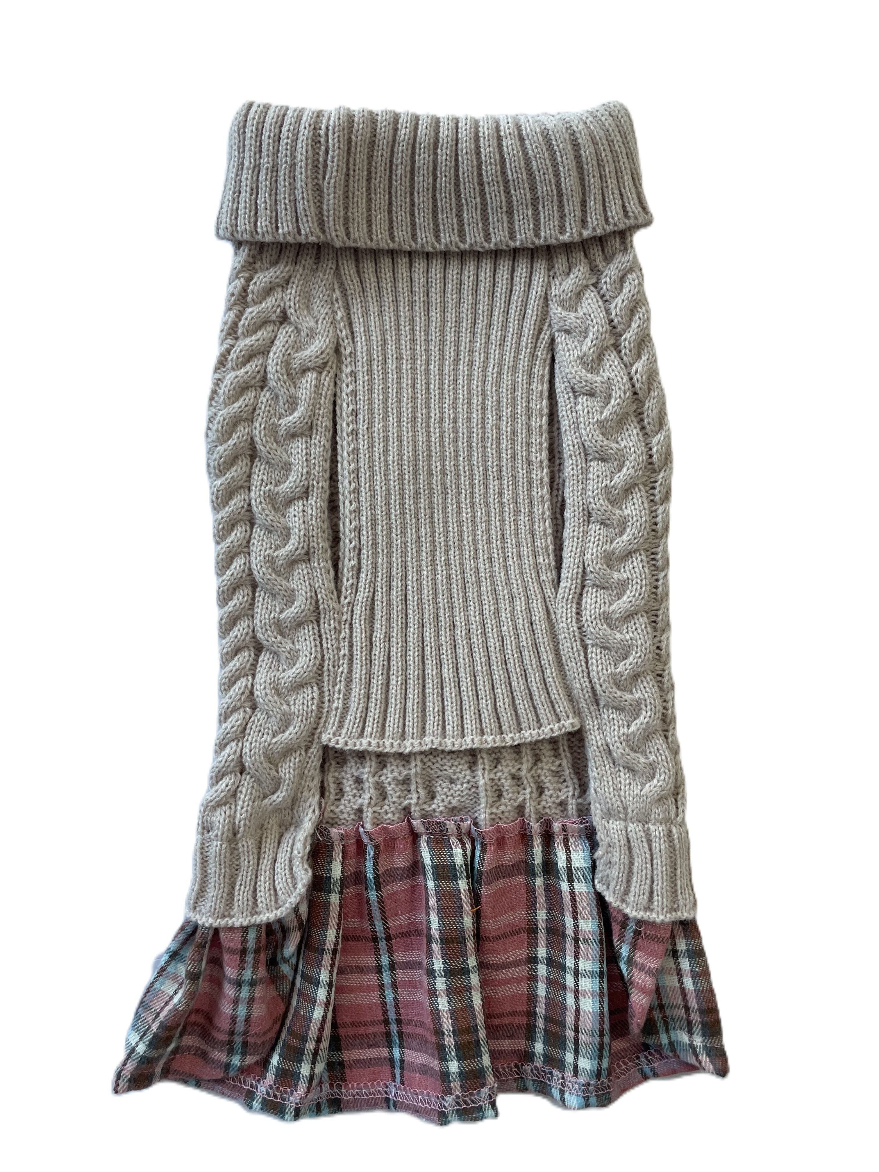 Cozy Cable Knit Dog Sweater Dress