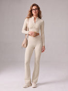 Seamless Zip Up Flare Legging Set