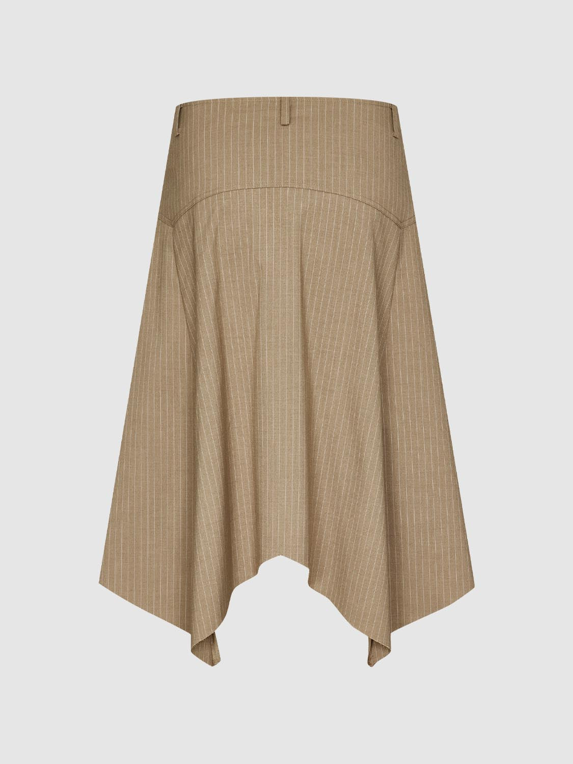 Urban Revivo Irregular Hem A-Line Skirts-Lightu00A0 Khaki Stripes