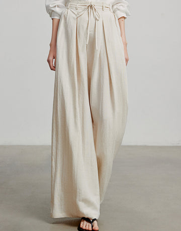 High Waisted Pleated Wide Leg Pants