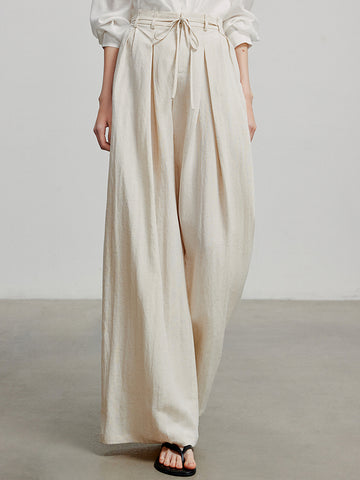 High Waisted Pleated Wide Leg Pants
