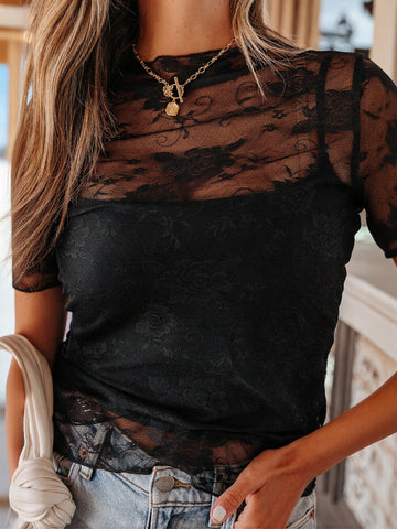 Textured Ruffle Sleeve Blouse