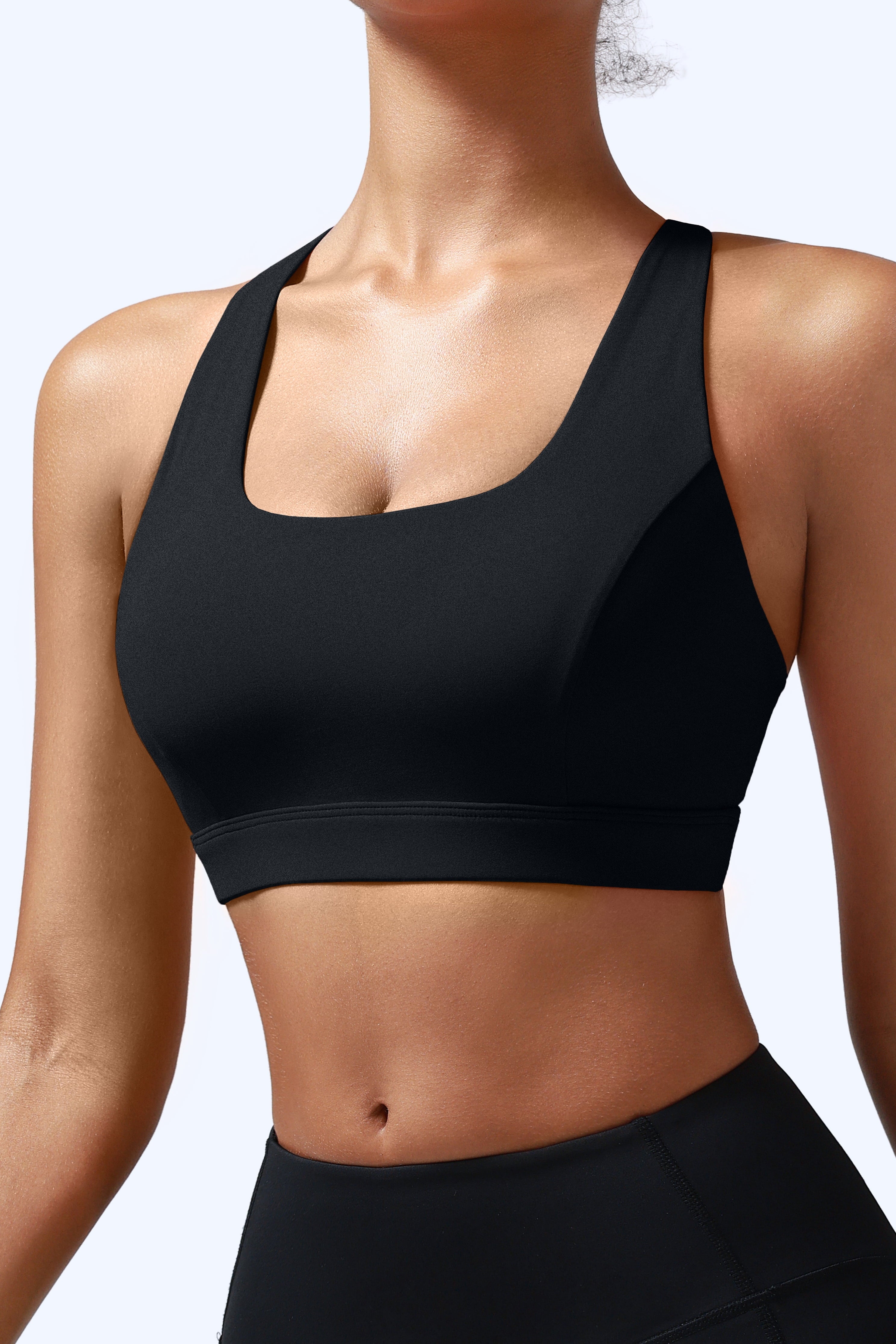 Strappy Back Seamless Yoga Sports Bra