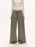Low Rise Drawstring Wide Leg Pants
