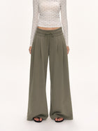 Low Rise Drawstring Wide Leg Pants