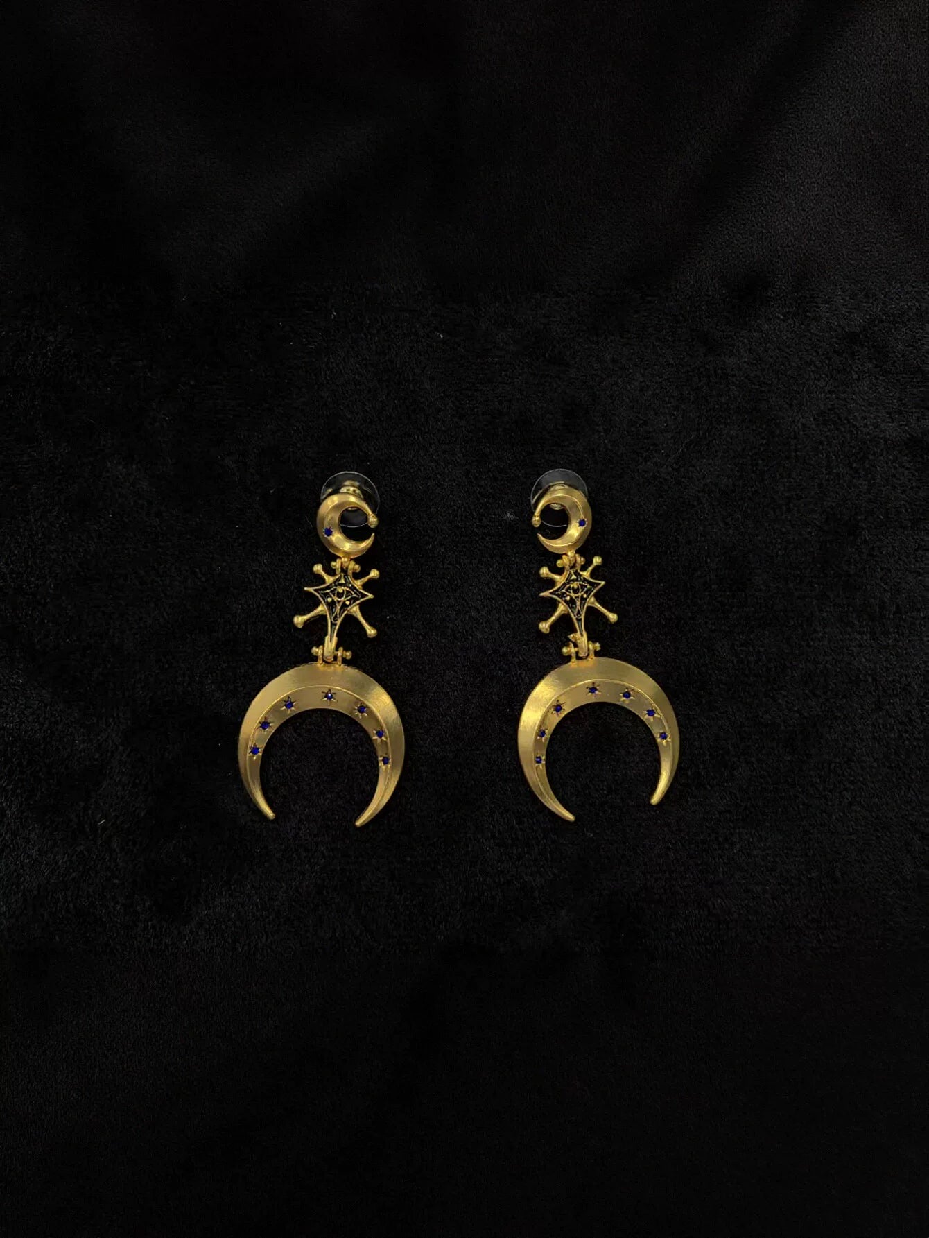 Celestial Gold Crescent Moon Earrings
