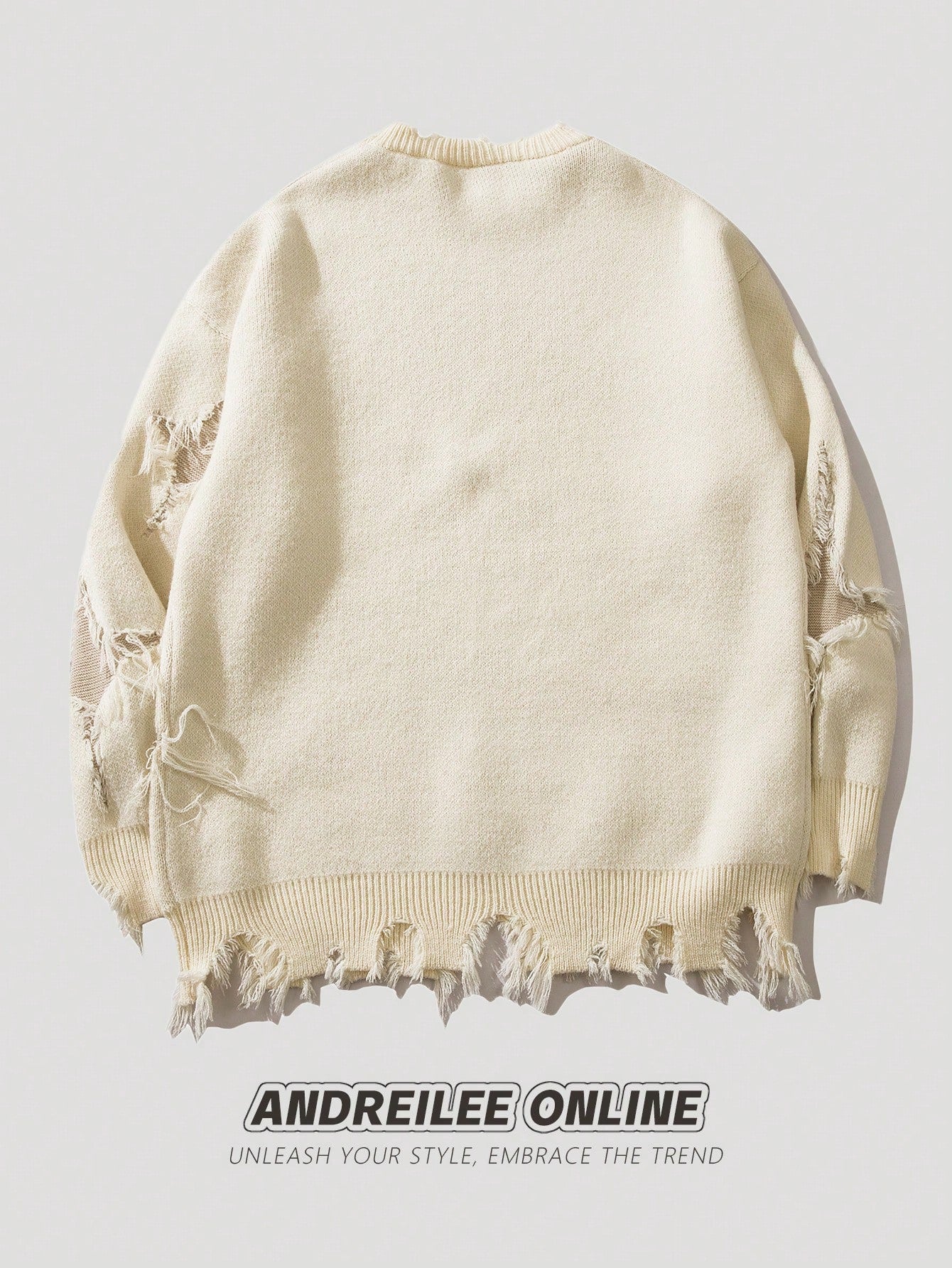 Distressed Grunge Skull Graphic Sweater