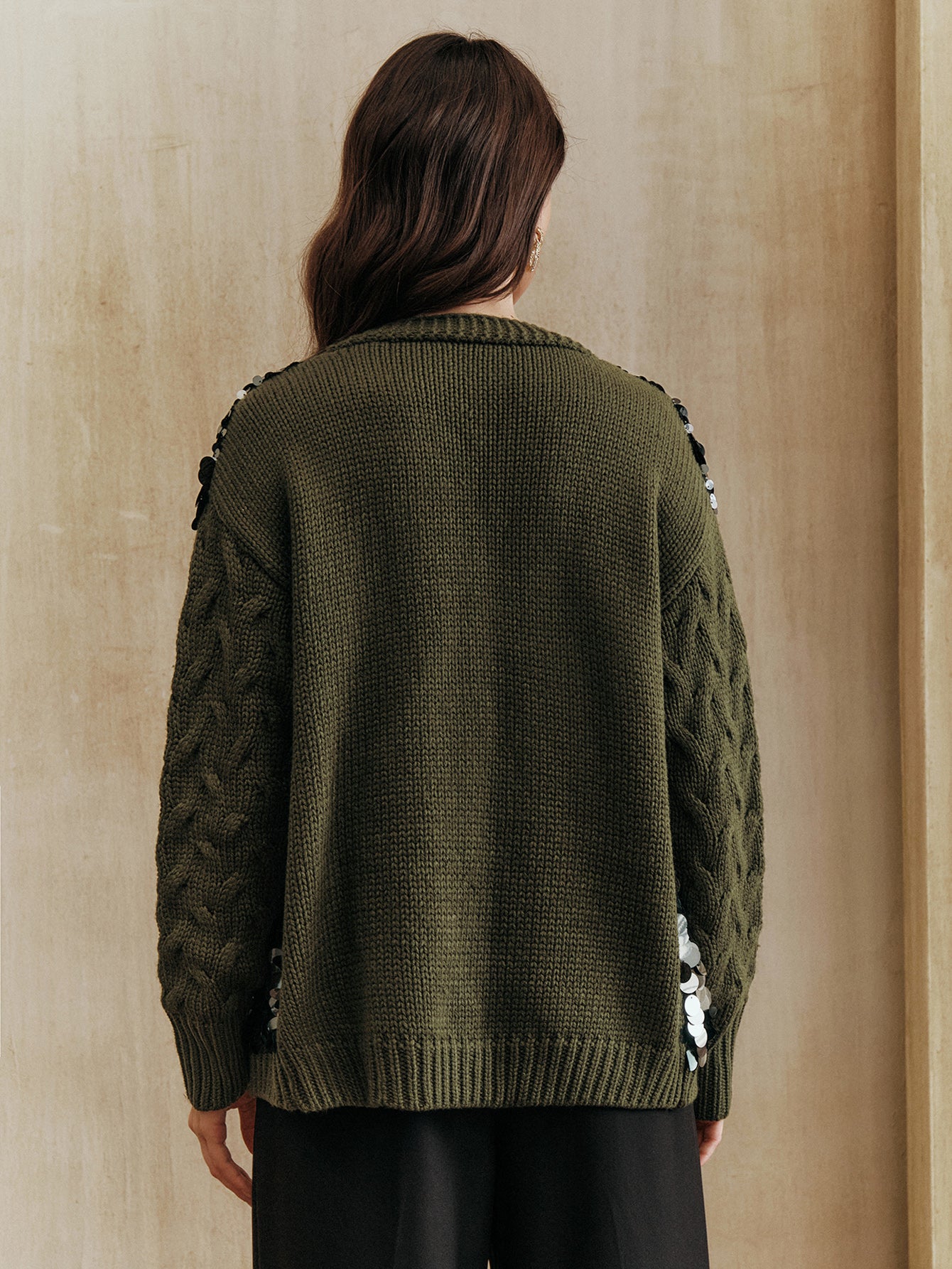 Sparkly Sequin Embellished Knit Cardigan