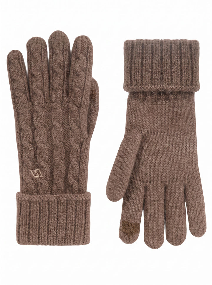 Fleece-lined Cozy Cable Knit Winter Gloves