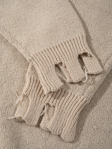 Oversized Grunge Cross Graphic Knit Sweater