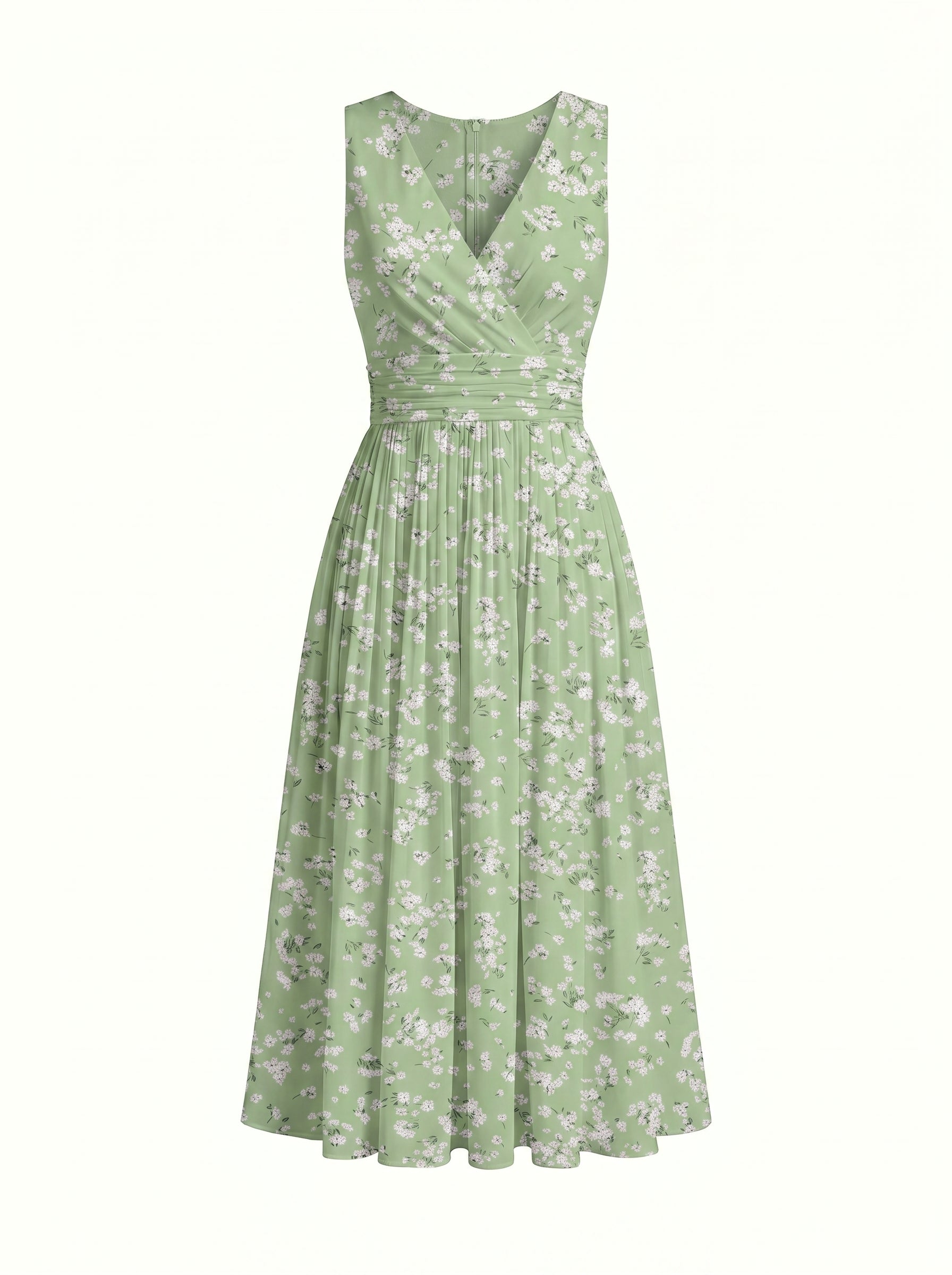 CORINNE
Floral Print V Neck A Line Midi Dress